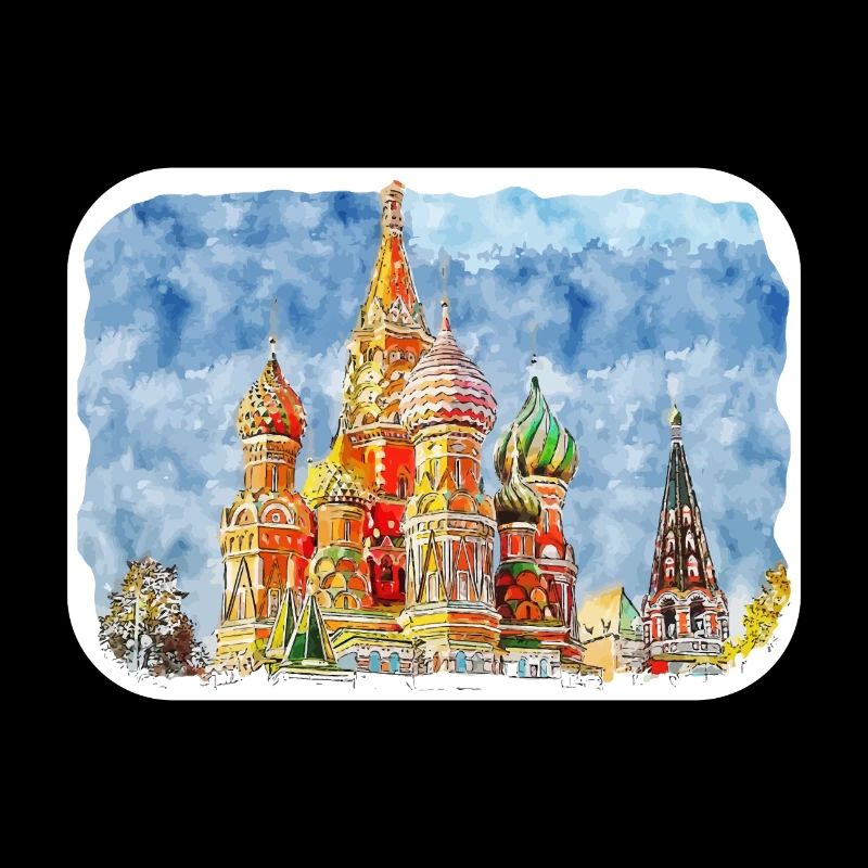 Moscou Russie Aquarelle Esquisse Dessin Dessiné