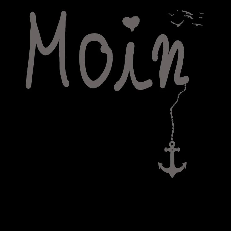 Moin Begrüßung Moin mit Möwe in Grau