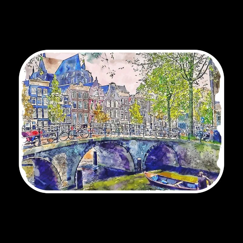 Amsterdam Pays-Bas Aquarelle Dessin