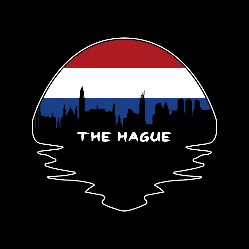 La Haye Pays-Bas Drapeau Skyline Silhouette Trav