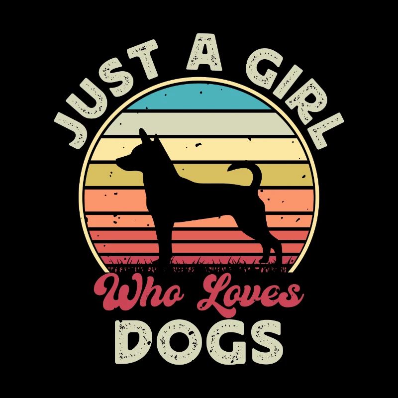 Decker Rat Terrier Dog Silhouette Retro Sunset