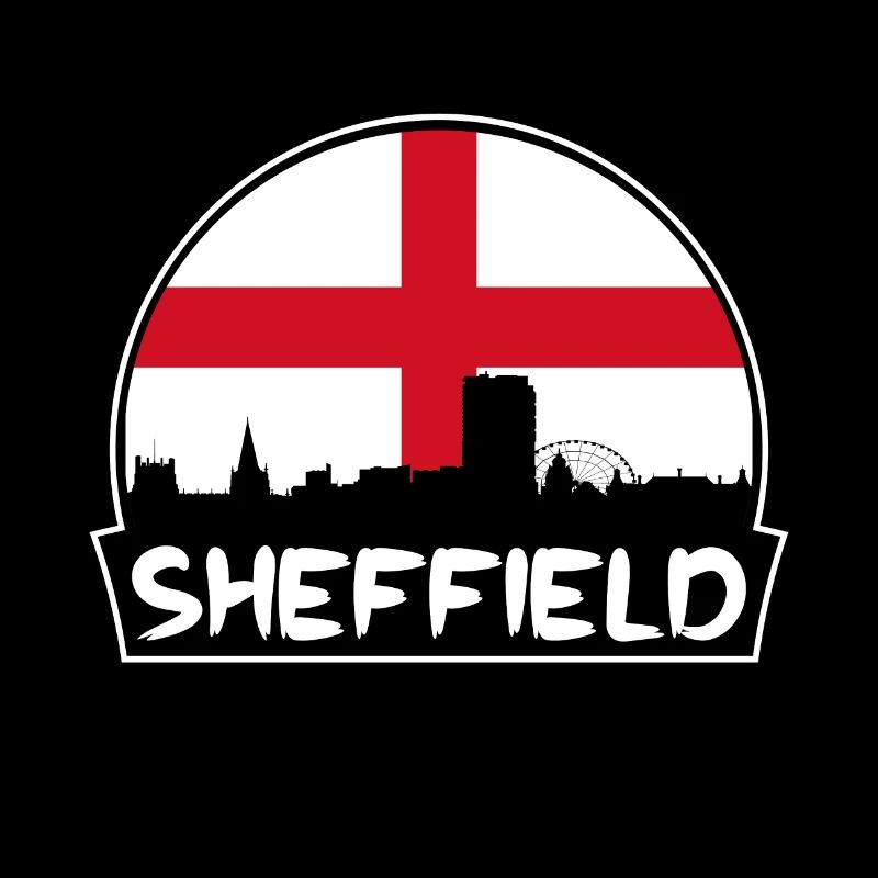 Sheffield Angleterre drapeau Skyline Silhouette Voyage