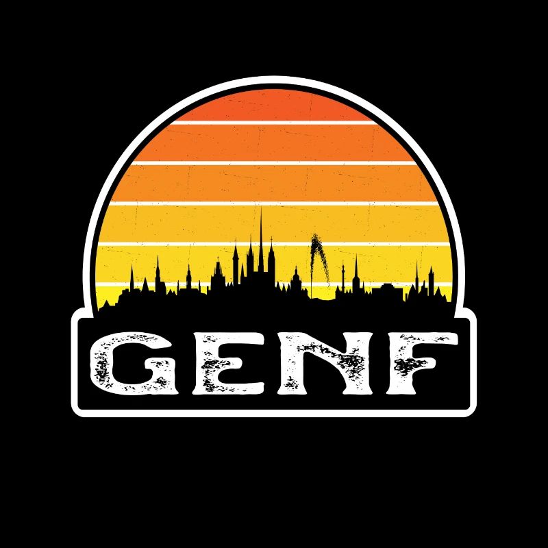 Drapeau de la Suisse Gêne Skyline Souvenir de voyage