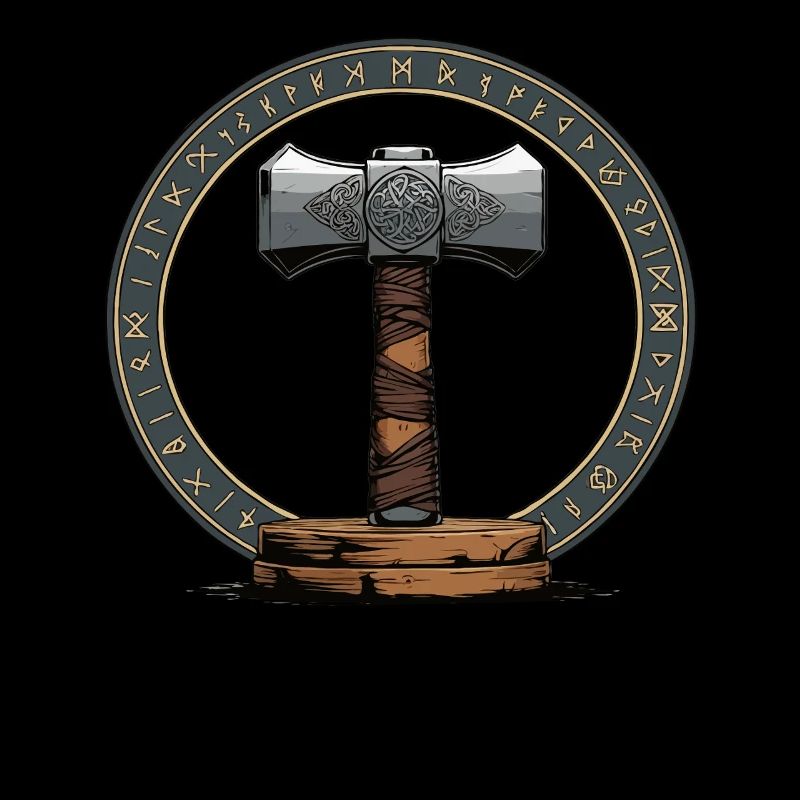 Wikinger Hammer Krieger Walhalla Runenkreis Thor