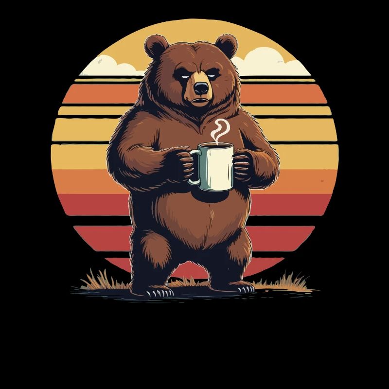 Grim Bear Coffee Mug Bears Coffee Tired