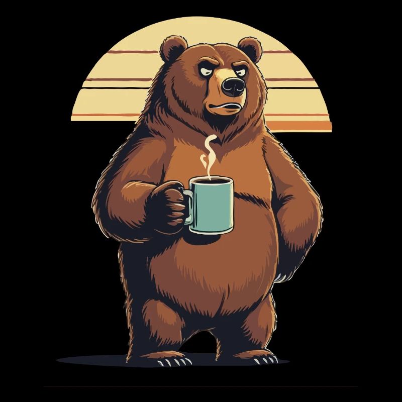 Grim Bear Coffee Mug Bears Coffee Tired