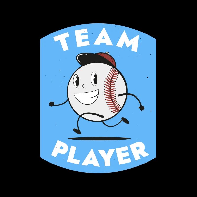 Baseball Team Player Retro Cartoon Logo