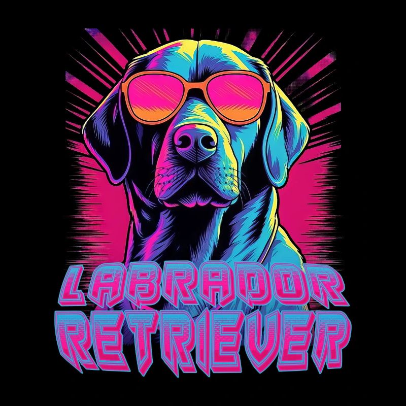 Labrador Retriever trägt Sonnenbrille