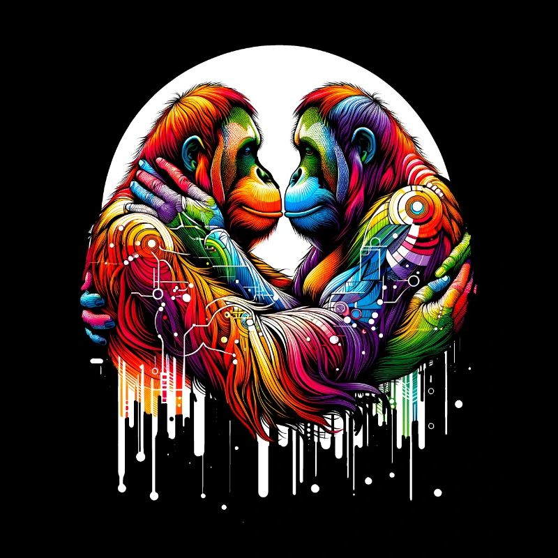 Orang-Utan Liebe - Farbberührung