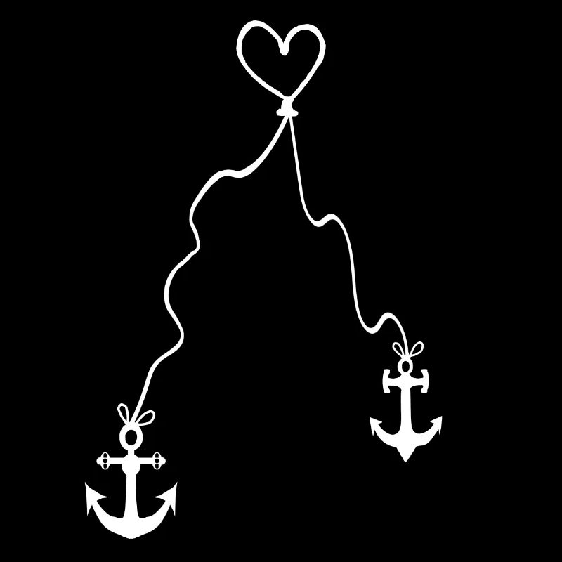 Ancre avec coeur sur corde - force du vent forte tempête