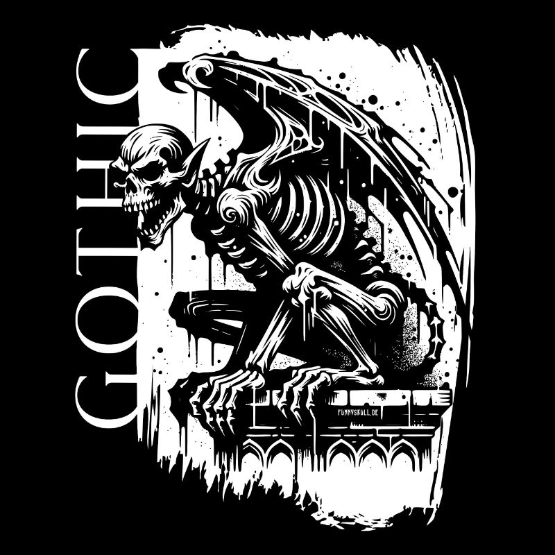 Gargoyle Skull // Gothic Skeleton // Fantasy FS0238
