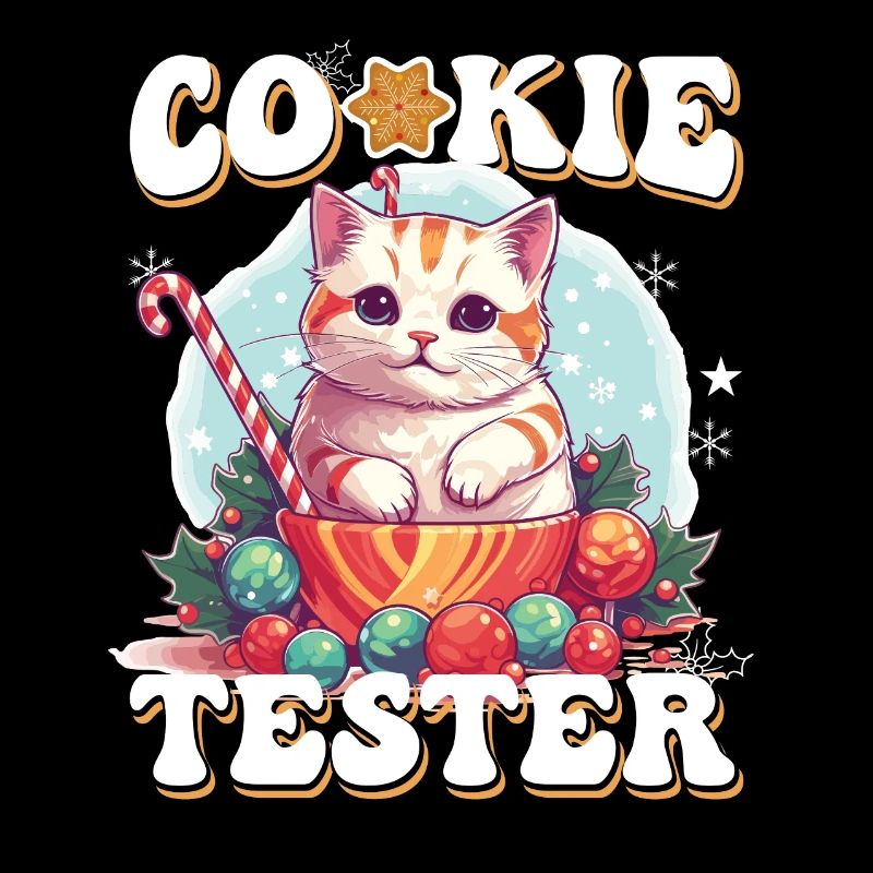 Cute Cookie Tester Kitten Illustration