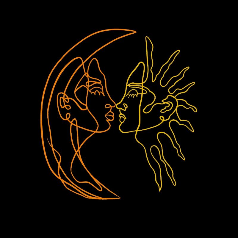 Soleil et lune lineart