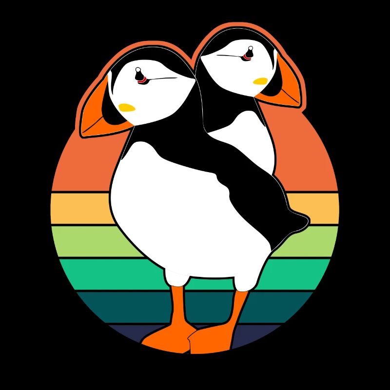 Puffin Perroquets Oiseaux rétro