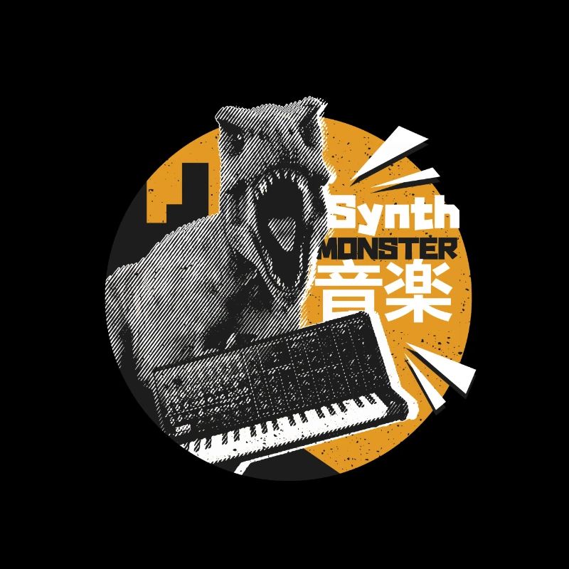 Vintage Synthesizer Synth Monster Dinosaur