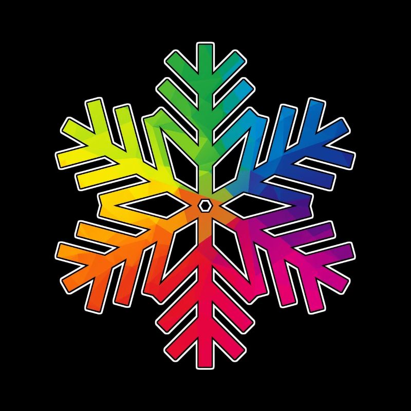 rainbow-colored snowflake