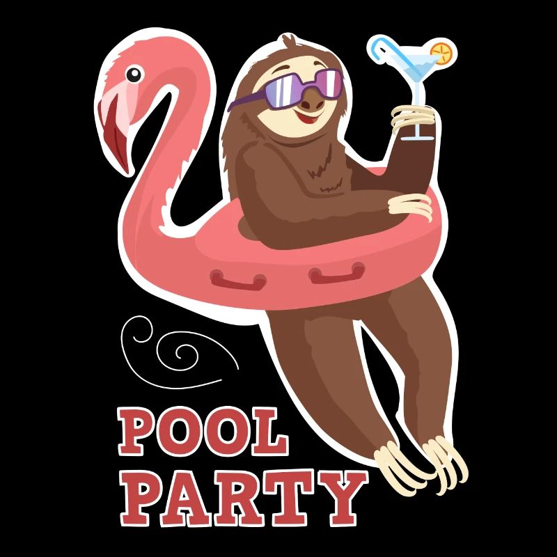 Pool party sloth inflatable flamingo sloth