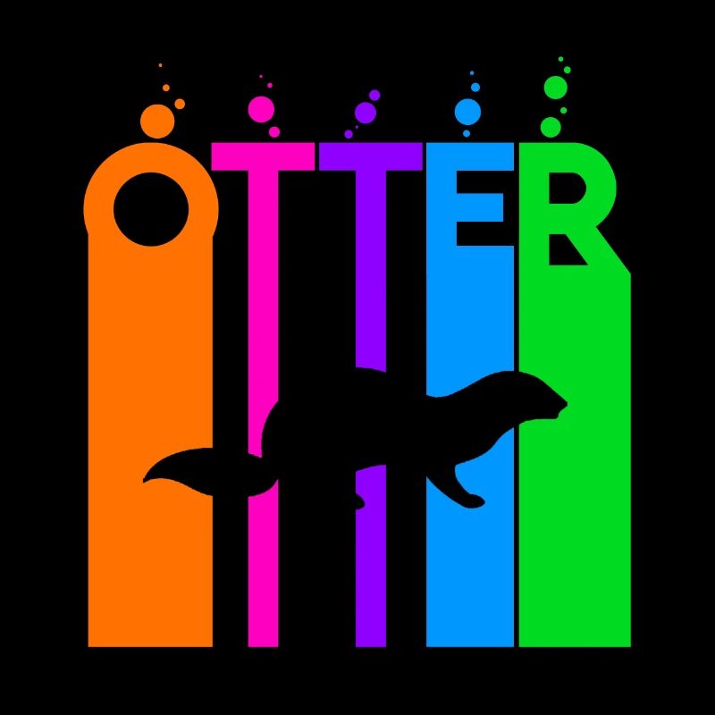 Otter Colored bubbles and bubbles