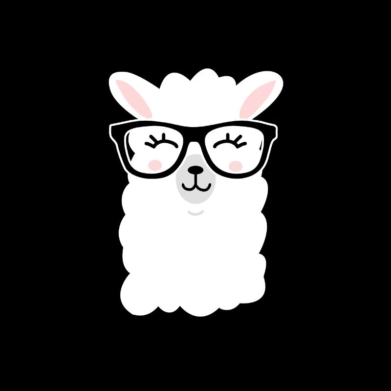 Lama mignon nerd nerd alpaga lunettes cool animal de compagnie
