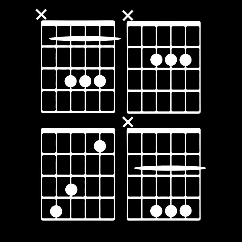 BACH as major chords tabs guitar (white)