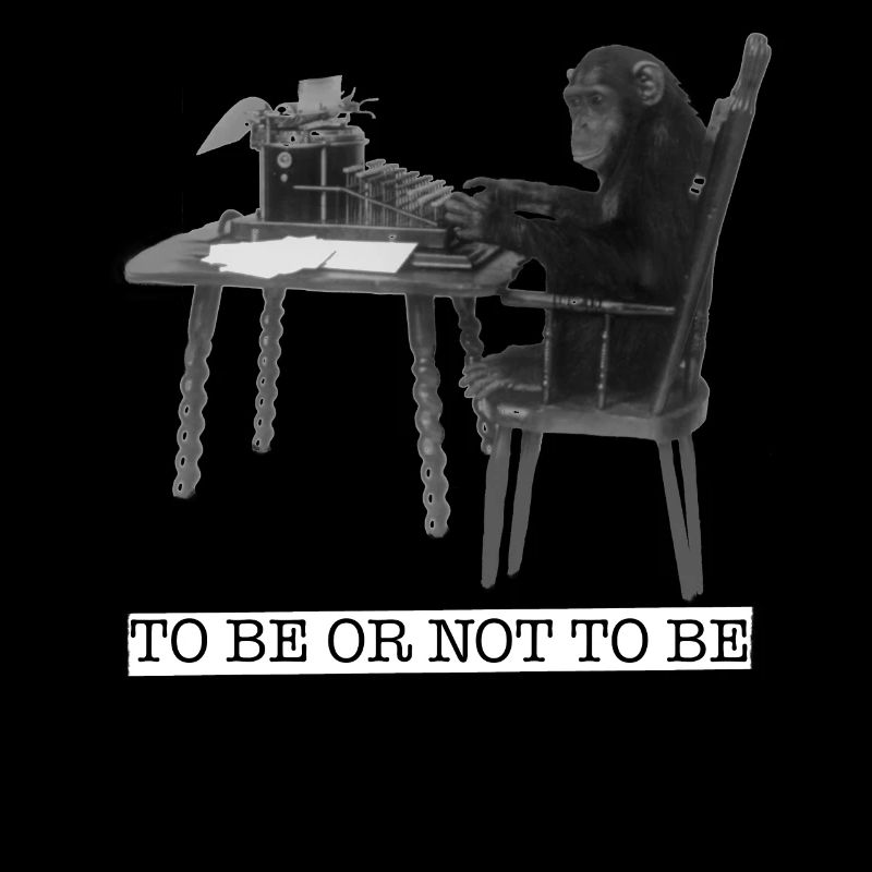 Chimpanzee monkey writes Hamlet typewriter