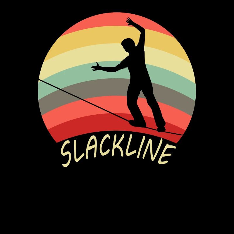 Slackline tightrope walker slacklining