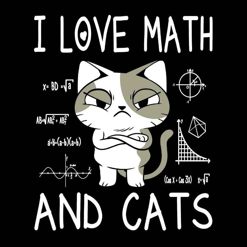 I Love Math And Cats - Math Teacher Gift