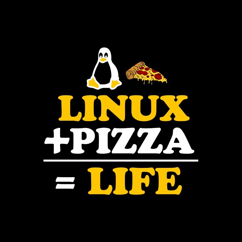 Linux and Pizza Geek Life Nerd Sky