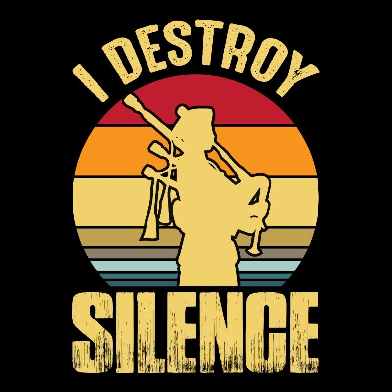 Dudelsack Destroy Silence Sackpfeife Retro