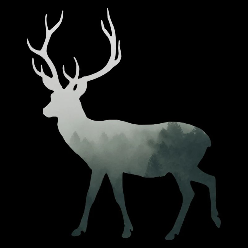 Deer Forest Double Exposure