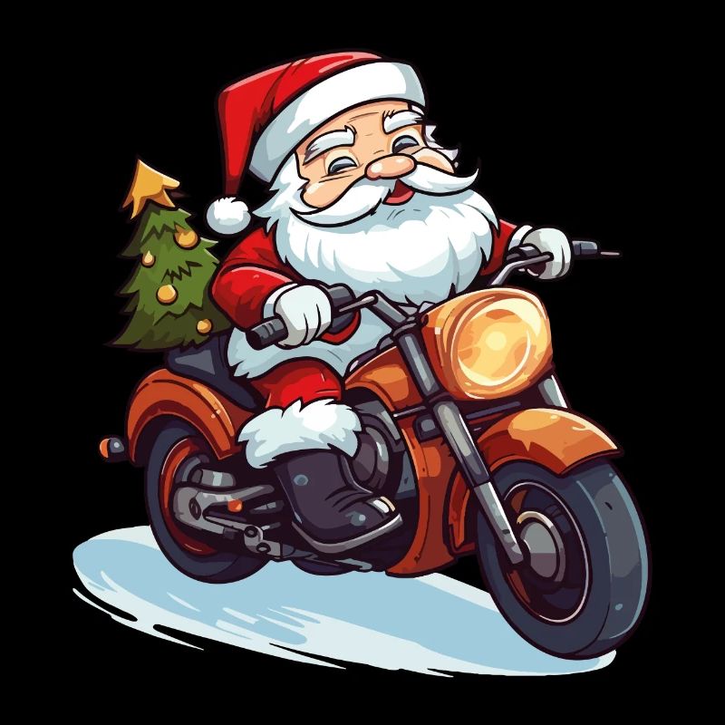 Weihnachtsmann Motorrad Sonnenbrille Weihnachten