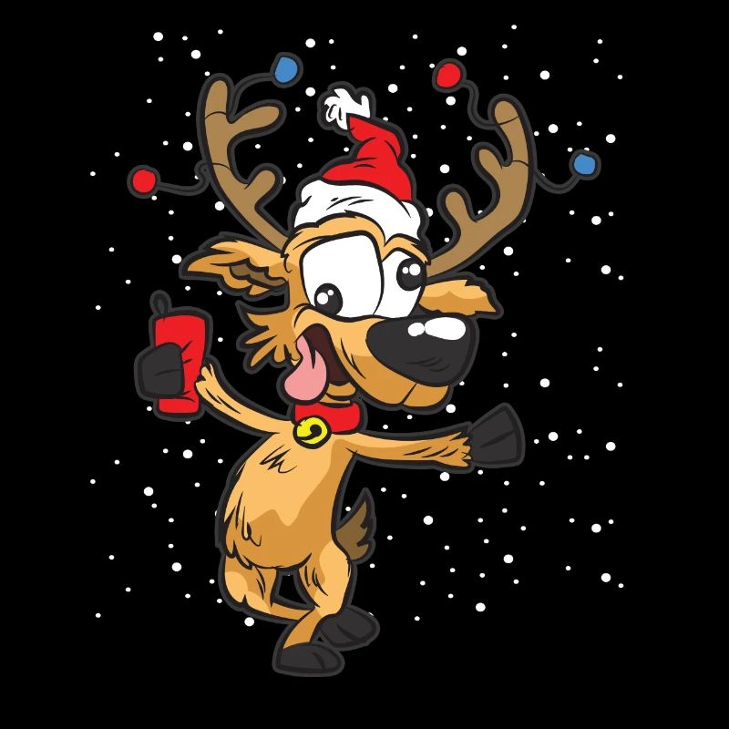 Noël de renne avec smartphone mobile