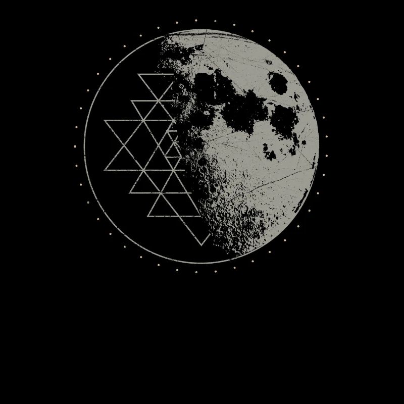 Sacred Geometry Sri Yantra Moon - Psychedelic
