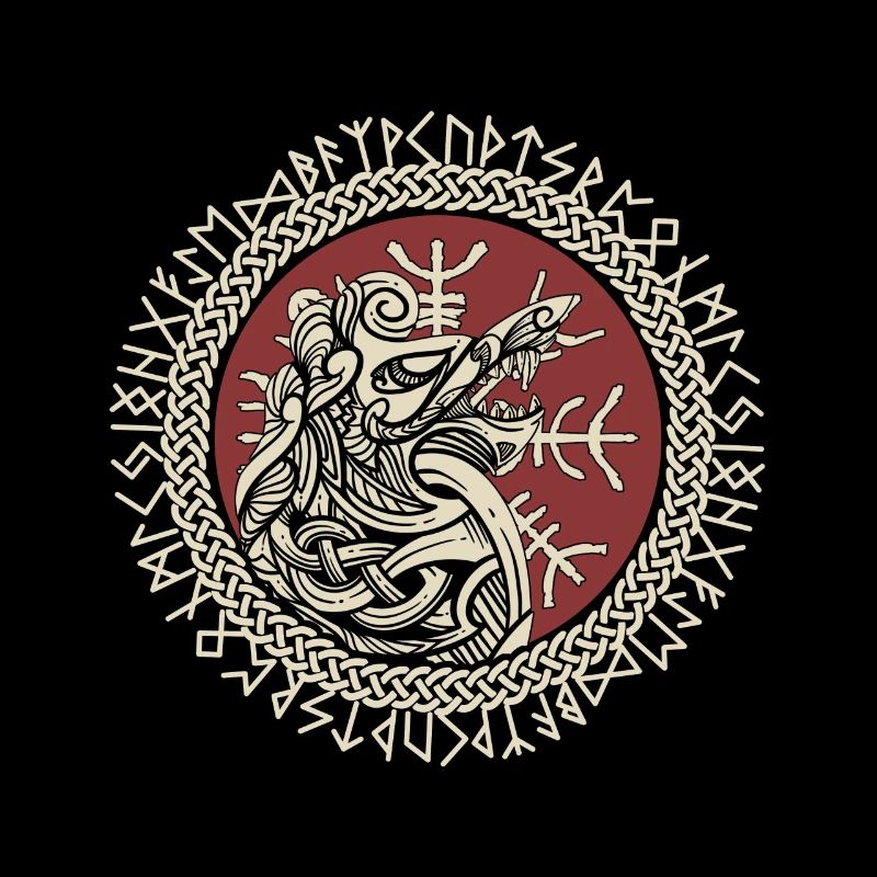 Fenrir Viking Wolf Fenris Wolf Viking Compass