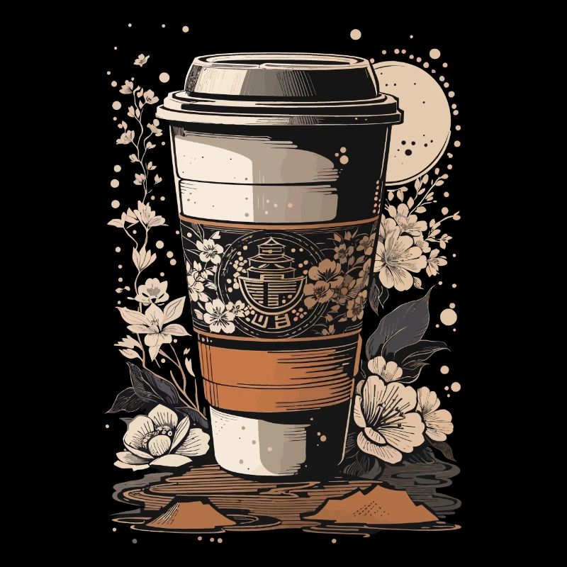 Ukiyo-E Coffee Art Passion Coffee Lover