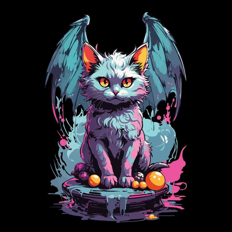 Pastel Goth Cat Dark Magic and Meow