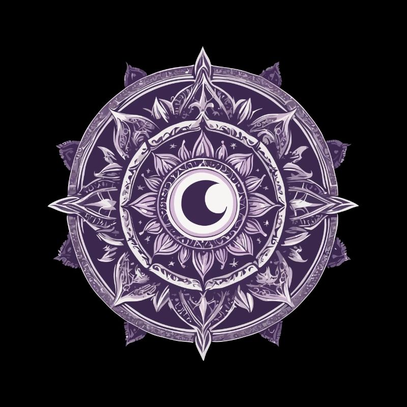 Mond Mandala Design Ästhetisches Muster