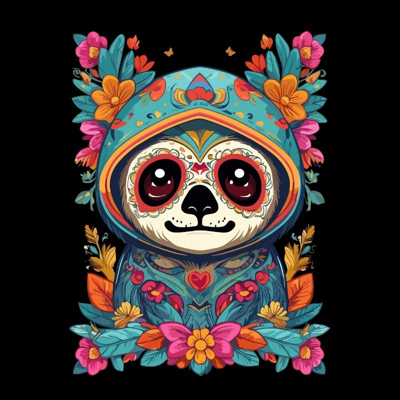 Sloth Iconic Sugar Skull Mexico