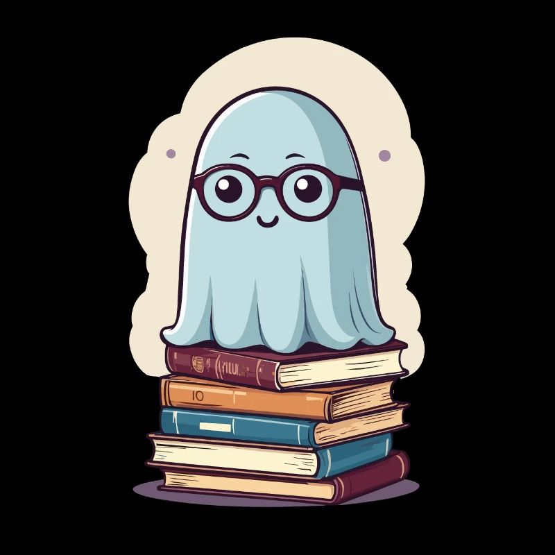 Reading Halloween Ghost Book Lover Style