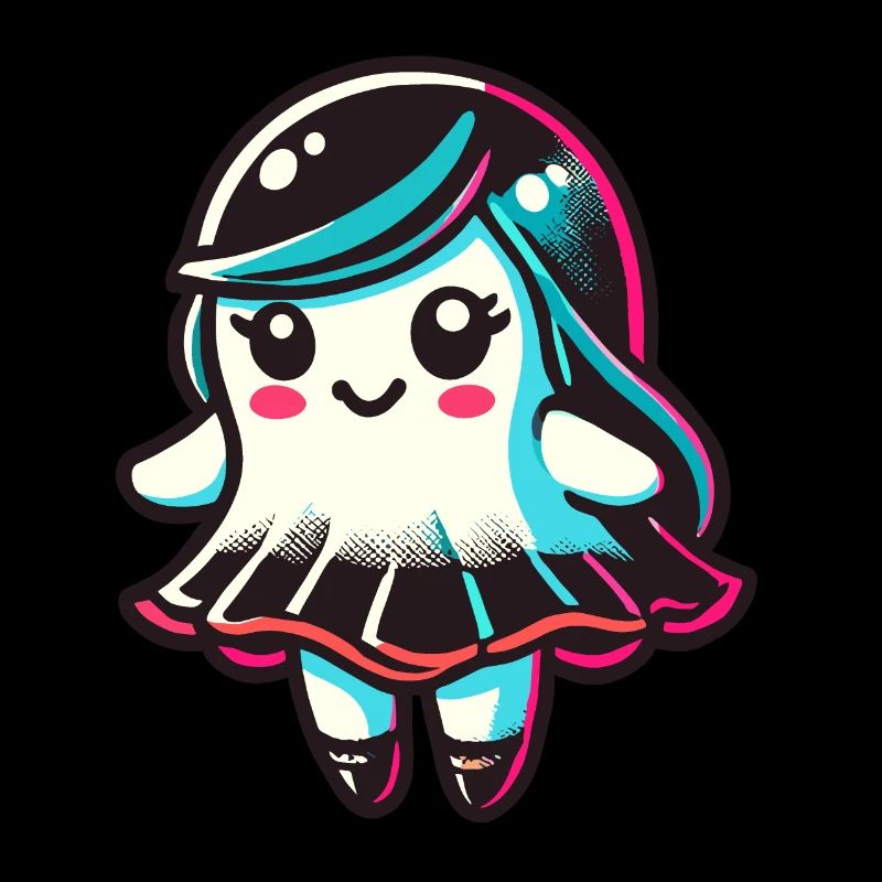 Goth Girl Ghost Cute Halloween Ghost