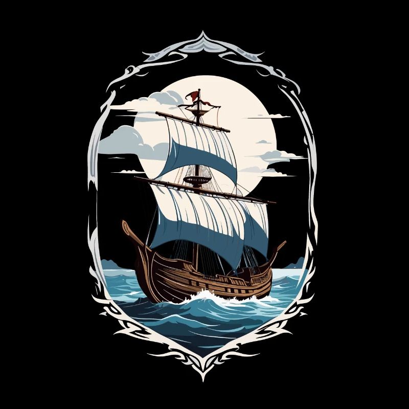 Adventurous Sailing Ship Motif