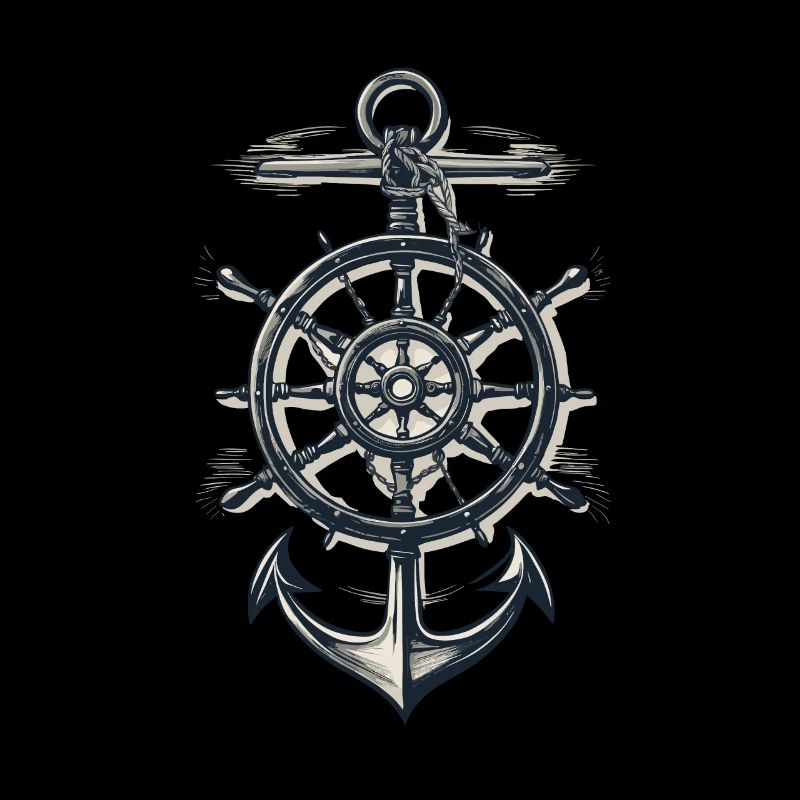 Symbole d’ancre de boussole maritime