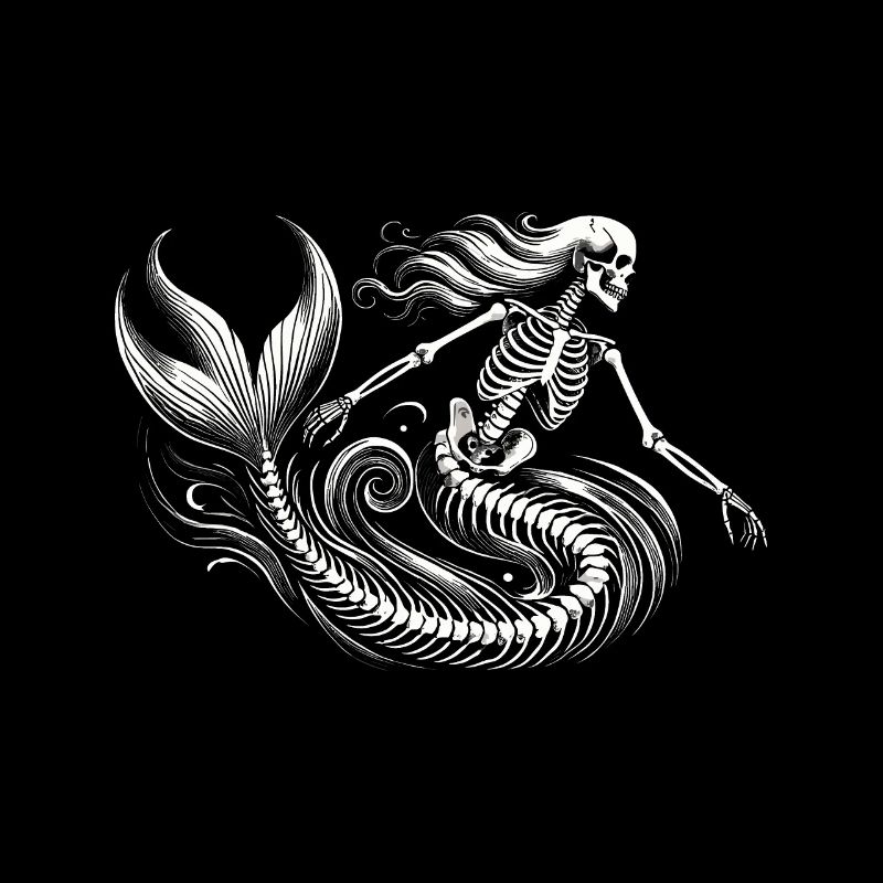 Skeleton Mermaid Mystical Art