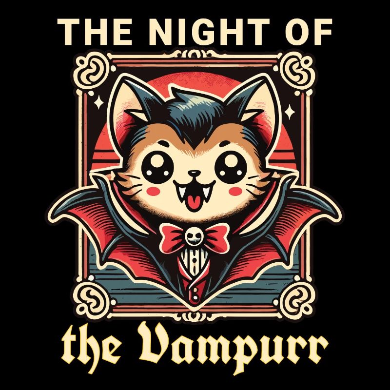 Chat Vampire Kawaii La Nuit Du Vampire