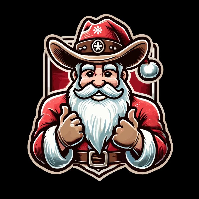 Joyeux cow-boy Père Noël élégant