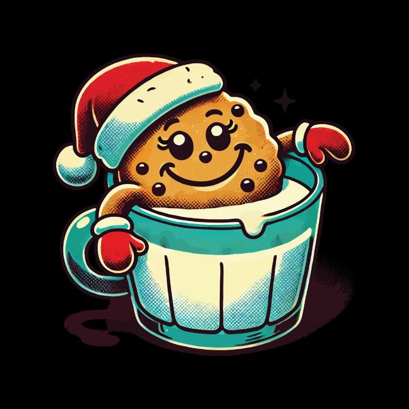 Tasse à biscuits vintage rétro de Noël