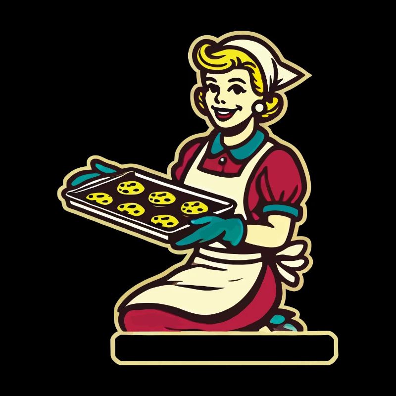 Boulanger rétro avec design de plateau à biscuits