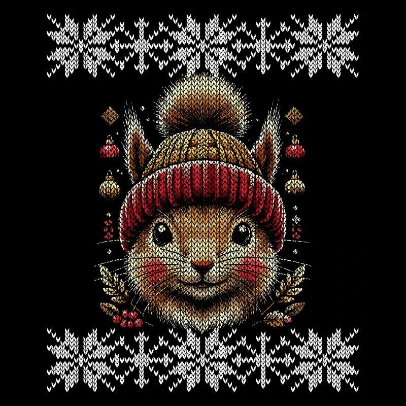 Winter Joy with Squirrel in Knitting Pattern