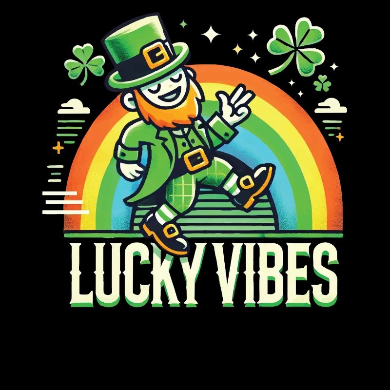 St. Patrick's Day Happy Vibes Rainbow
