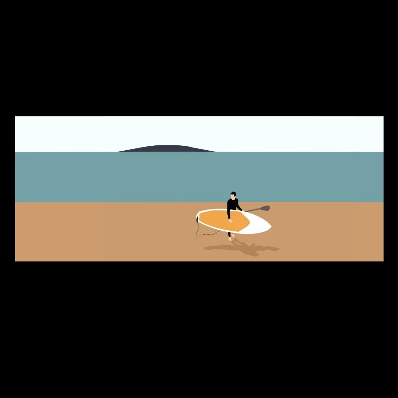 Paddle boarder on beach